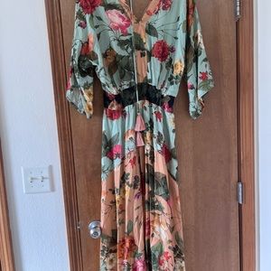 Elegant floral maxi dress